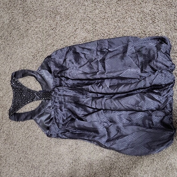 NWT Erica Davies Stud Necklace Bubble Dress Size 6 Mini Racerback Silky Feel - Picture 5 of 6